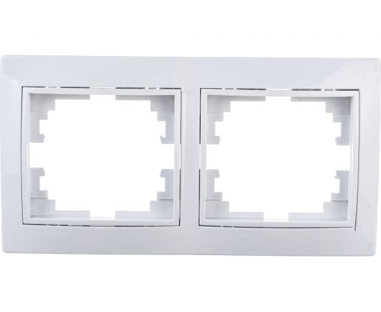 Горизонтальная рамка Intro 150201 на 2 поста , СУ, Plano, белый Б0027625 