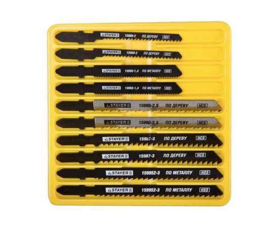 Набор полотен STAYER Мастер №3 по дереву металлу и пластику для электролобзика EU T111C T119BO T101B T118A T127D 10 шт. 15981-H10-3 