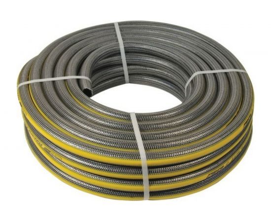 Поливочный неперекручивающийся шланг USP 1/2""x25 м, черный/желтый 77284-16 