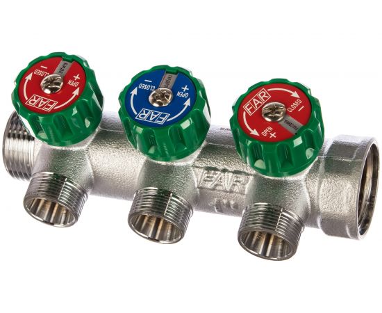 Регулируемый коллектор с 3 отводами FAR 1" М24х19 FK 3850 C1 