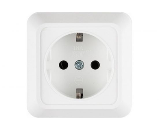 Розетка TANGO с заземлением белый открытой проводки 16А, 250В 3/ 10/ 200 1007261 
