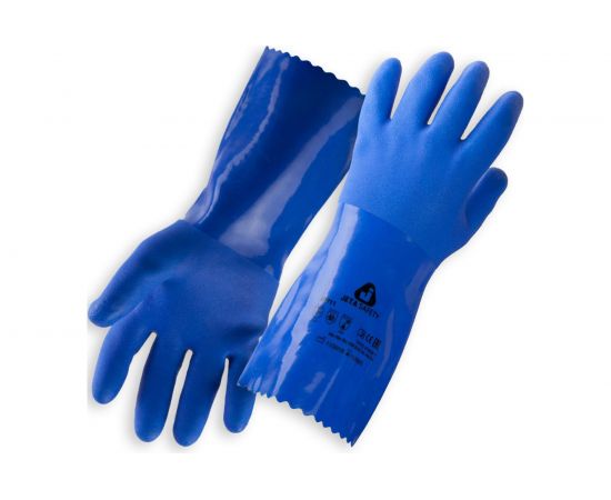 Защитные химические перчатки с покрытием из ПВХ Jeta Safety, синие, размер XXL/11, JP711 