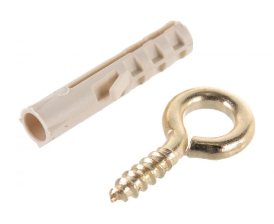 Петля-шуруп ЕВРОПАРТНЕР латунир. L10 х d2,7 x O5 мм 4шт. 13 4828 1 – изображение 2