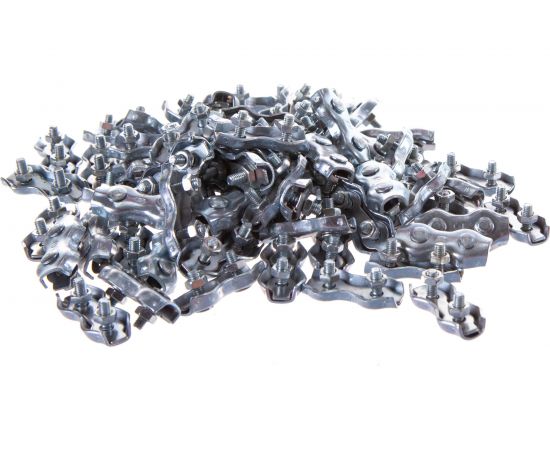 Зажим троса двойной, оцинкованный (75 шт; 3 мм; ТФ5) Зубр 4-304445-03 – изображение 2