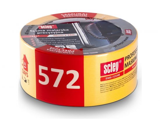 Малярная лента SCLEY 572 48 мм х 33 м, ультратонкая, желтая 0300-723348 – изображение 2