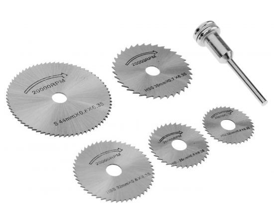 Набор кругов отрезных с адаптером 5 шт для граверов и бормашин TUNDRA 1935899 – изображение 2