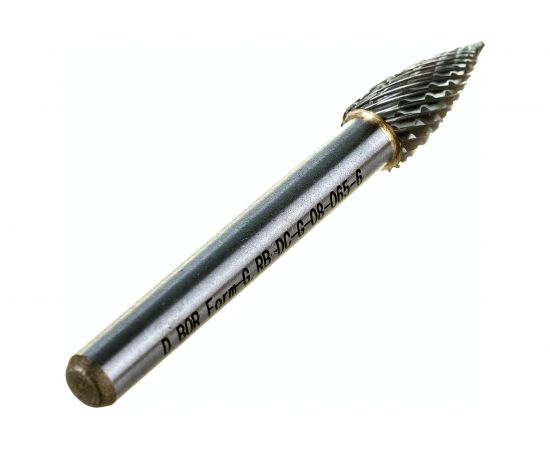 Бор-фреза форма G парабола с заостренной головой DC (8х20/65 мм; хвостовик 6 мм) D.BOR RB-DC-G-08-065-6 – изображение 2