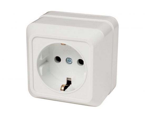 Розетка TANGO с заземлением белый открытой проводки 16А, 250В 3/ 10/ 200 1007261 – изображение 2