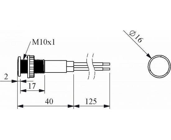 Сигнальная арматура Emas 10мм белая с лампой накаливания, 230В S100NB – изображение 2