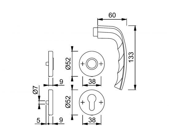 Объектный гарнитур HOPPE НОРРЕ 1810/42KV/42KVS New York PZ F1 65731 – изображение 4