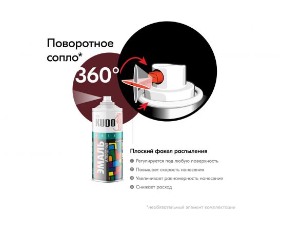 Универсальная эмаль KUDO бордовая 11589755 – изображение 6
