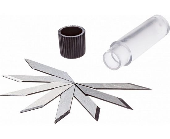 Канцелярский нож-скальпель Hatber прецизионный, 24x4мм, противоскользящий 065363 