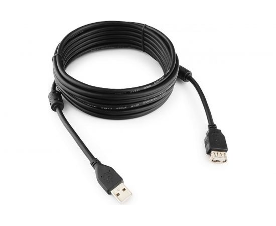 Кабель Cablexpert, удлинитель, USB2.0 Pro, AM/AF 4.5м, экранированный, черный, CCF2-USB2-AMAF-15 