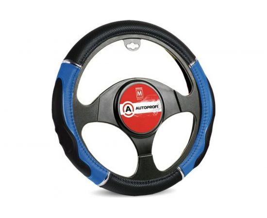Оплётка руля AUTOPROFI GL-1020 BK/BL M 