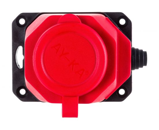 Колодка ОУ AY-KA 1-ая каучук с/з 16A IP44 красная 5510001 
