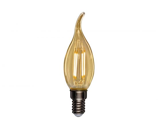 Филаментная лампа REXANT Свеча на ветру CN37 9.5 Вт 2400K E14 золотистая колба 604-117 – изображение 2