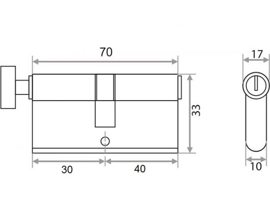 Латунный цилиндр Trodos ЦМВ 70, 30в/40-5К CP хром 208145 – изображение 2