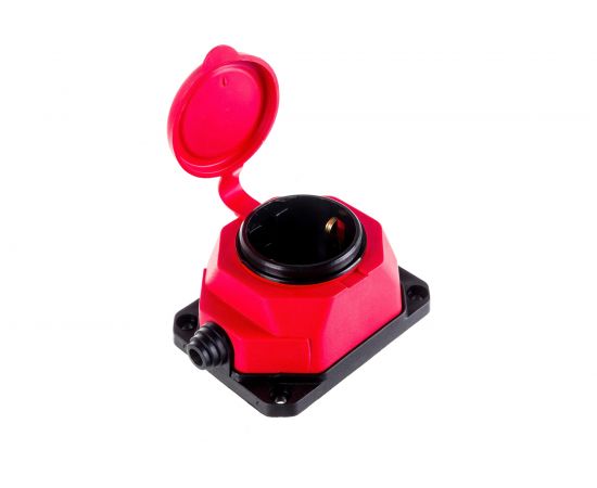 Колодка ОУ AY-KA 1-ая каучук с/з 16A IP44 красная 5510001 – изображение 3