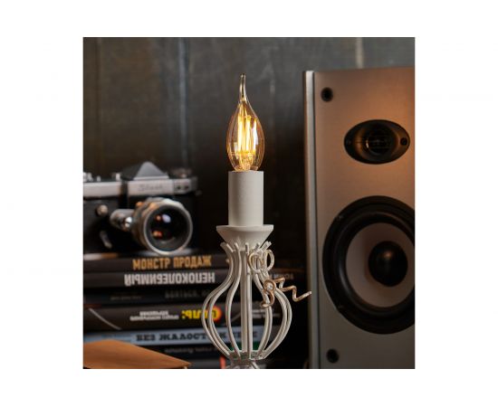 Филаментная лампа REXANT Свеча на ветру CN37 9.5 Вт 2400K E14 золотистая колба 604-117 – изображение 3