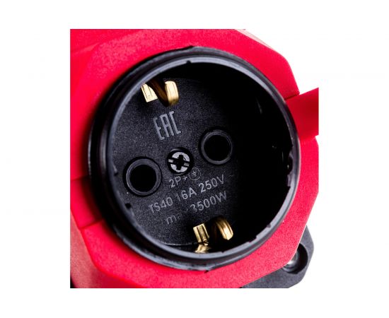 Колодка ОУ AY-KA 1-ая каучук с/з 16A IP44 красная 5510001 – изображение 4