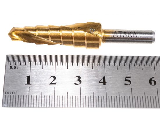 Сверло ступенчатое по металлу (7 ступеней; 6-12 мм) Атака 8090000 – изображение 4