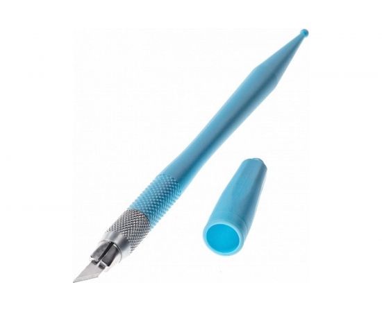 Канцелярский нож-скальпель Hatber прецизионный, 24x4мм, противоскользящий 065363 – изображение 4