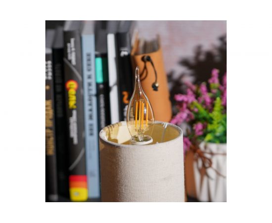 Филаментная лампа REXANT Свеча на ветру CN37 9.5 Вт 2400K E14 золотистая колба 604-117 – изображение 5