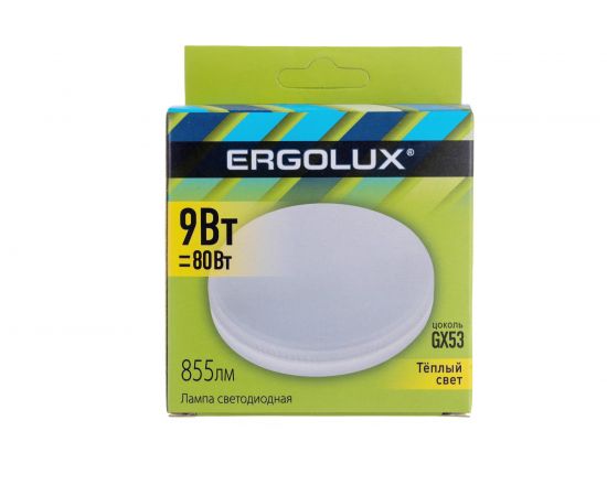 Электрическая светодиодная лампа Ergolux LED-GX53-9W-GX53-3K 9Вт GX53 3000К 172-265В 13514 – изображение 5