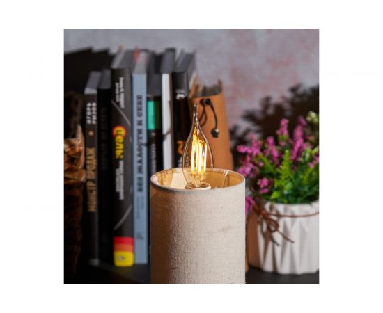 Филаментная лампа REXANT Свеча на ветру CN37 9.5 Вт 2400K E14 золотистая колба 604-117 – изображение 6