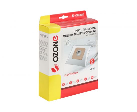 Мешки-пылесборники оригинальные синтетические OZONE (5 шт.) Electolux M-01 – изображение 6