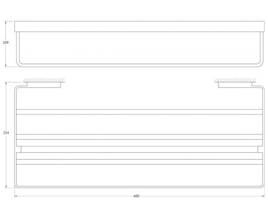 Полка для полотенец со штангой Artwelle Regen хром 60 см 838160A – изображение 7