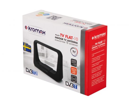 Комнатная активная TV антенна Kromax FLAT-10 black 78961 – изображение 8