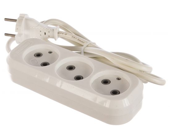 Удлинитель Smartbuy 3 гнезда 1,5 метра 10А/2,2кВт без заземления ПВС 2х1,0 SBE-10-3-1,5-N 