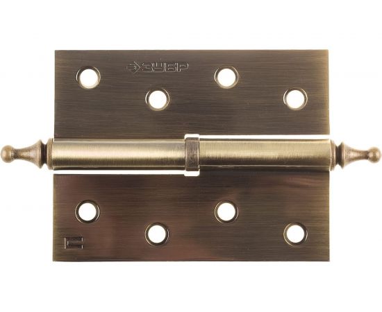 Дверная разъемная петля Зубр Эксперт 1 подшипник цвет старая латунь AB правая с крепежом 100x75x2.5 мм 2 шт. 37605-100-5R 