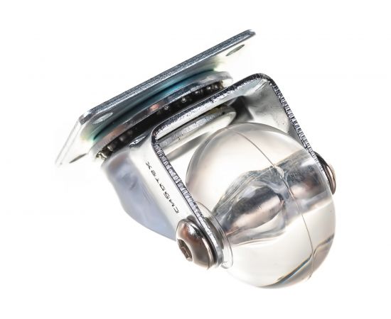 Колесо ПУ прозрачное поворотное 35 мм крепление платформенное СИБРТЕХ 68731 