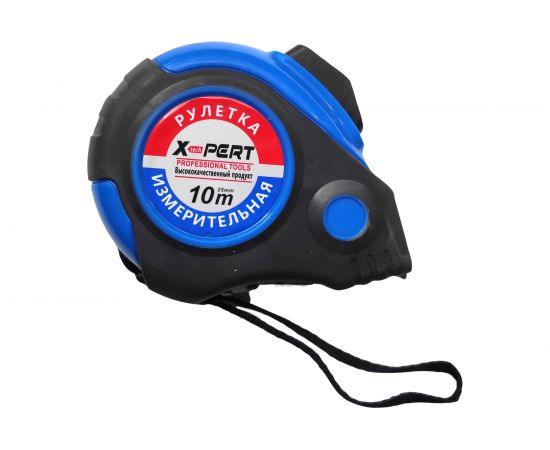 Рулетка Профессионал X-PERT 10м прорезиненная, противоударная 25мм АВТОСТОП 46587 