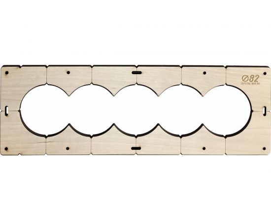 Шаблон для сверления подрозетников на 5 отверстий диаметром 82 мм, толщина фанеры 8 мм РОТОР 5shablon82 