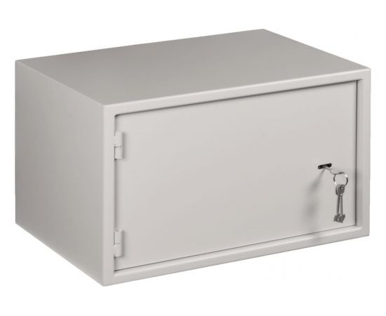 Настенный антивандальный шкаф с дверью на петлях NETLAN серый EC-WS-075240-GY 