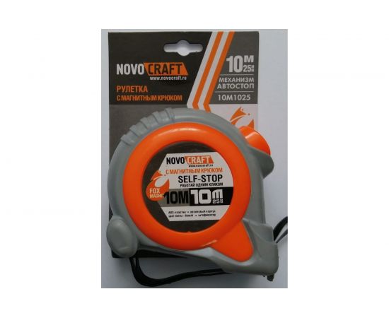 Рулетка NOVOCRAFT FOX 10M, 10 м, 25 мм, 6/60 SELF-STOP, ABS, CO-molded 10M1025 