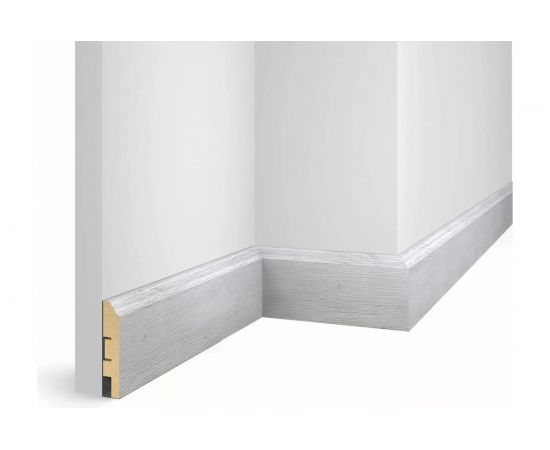 Плинтус COSCA DECOR WP07 экошпон, дуб серый, 80x16x2400 мм, МДФ СПБ103655 