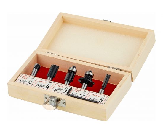 Набор фрез 0504 (5 шт; хвостовик 8 мм) по дереву Калибр 00000024855 