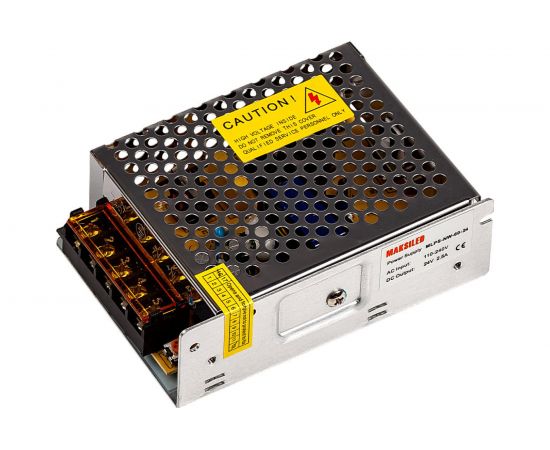 Блок питания MAKSILED 24В, 60 Вт, IP20, 2,5 А, 110х78х35 мм, MLPS-NW-60-24 