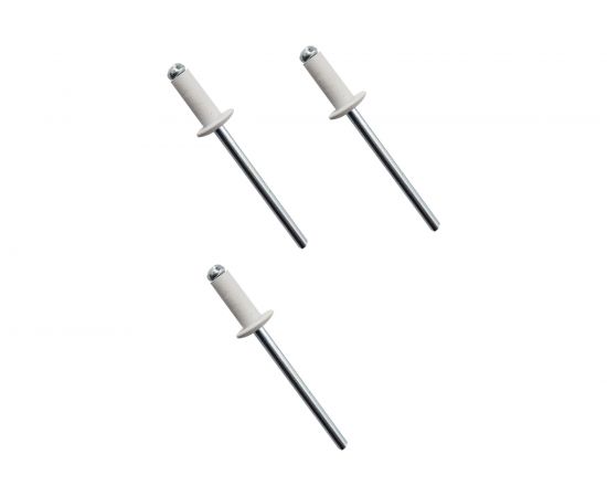 Вытяжные заклепки РемоКолор алюминиевые, белые (RAL9003), 4x10 мм 50 шт. 26-7-110 