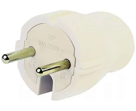Вилка Smartbuy прямая, без заземления, белая, 10А, 250В SBE-10-P04-w 