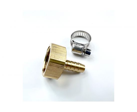 Наконечник латунный с подвижной гайкой внутренняя резьба 1/2 х елочка 8 мм + хомут Профитт 4823402 – изображение 2