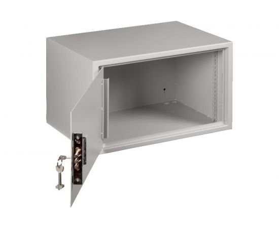 Настенный антивандальный шкаф с дверью на петлях NETLAN серый EC-WS-075240-GY – изображение 2
