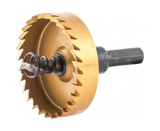 Коронка HSS с нитридтитановым покрытием по металлу 50 мм DENZEL 724116 – изображение 2