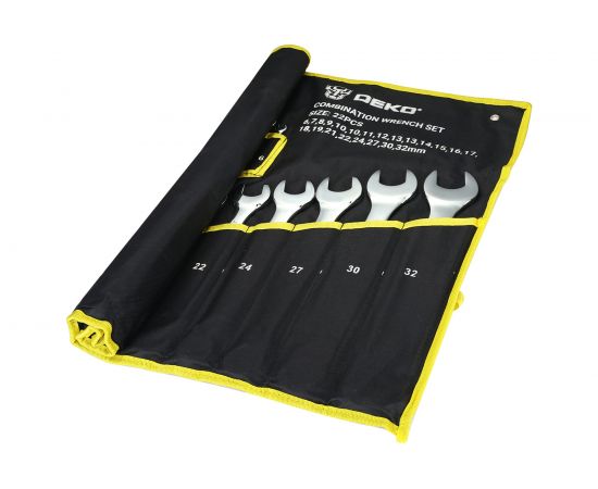 Набор комбинированных гаечных ключей DEKO DKHT22 в сумке (22 предмета) 065-0992 – изображение 2