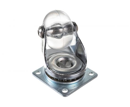 Колесо ПУ прозрачное поворотное 35 мм крепление платформенное СИБРТЕХ 68731 – изображение 2