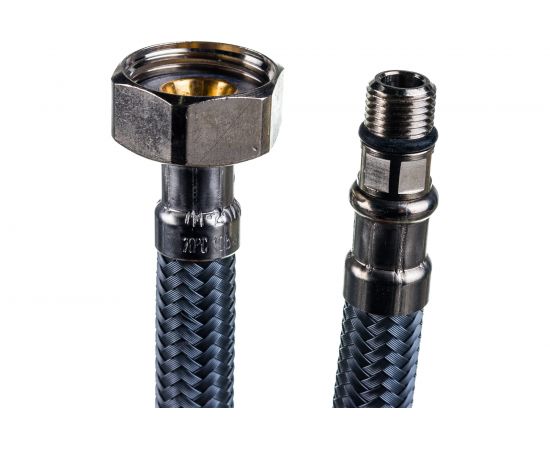 Гибкая подводка Mateu GR L1000 мм, штуцер М10х1х35 - гайка 1/2, штуцер М10х18 - гайка 1/2, нейлон, блистер, 2 шт 751100378 – изображение 2